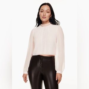 Aritzia Wilfred white butterfly blouse